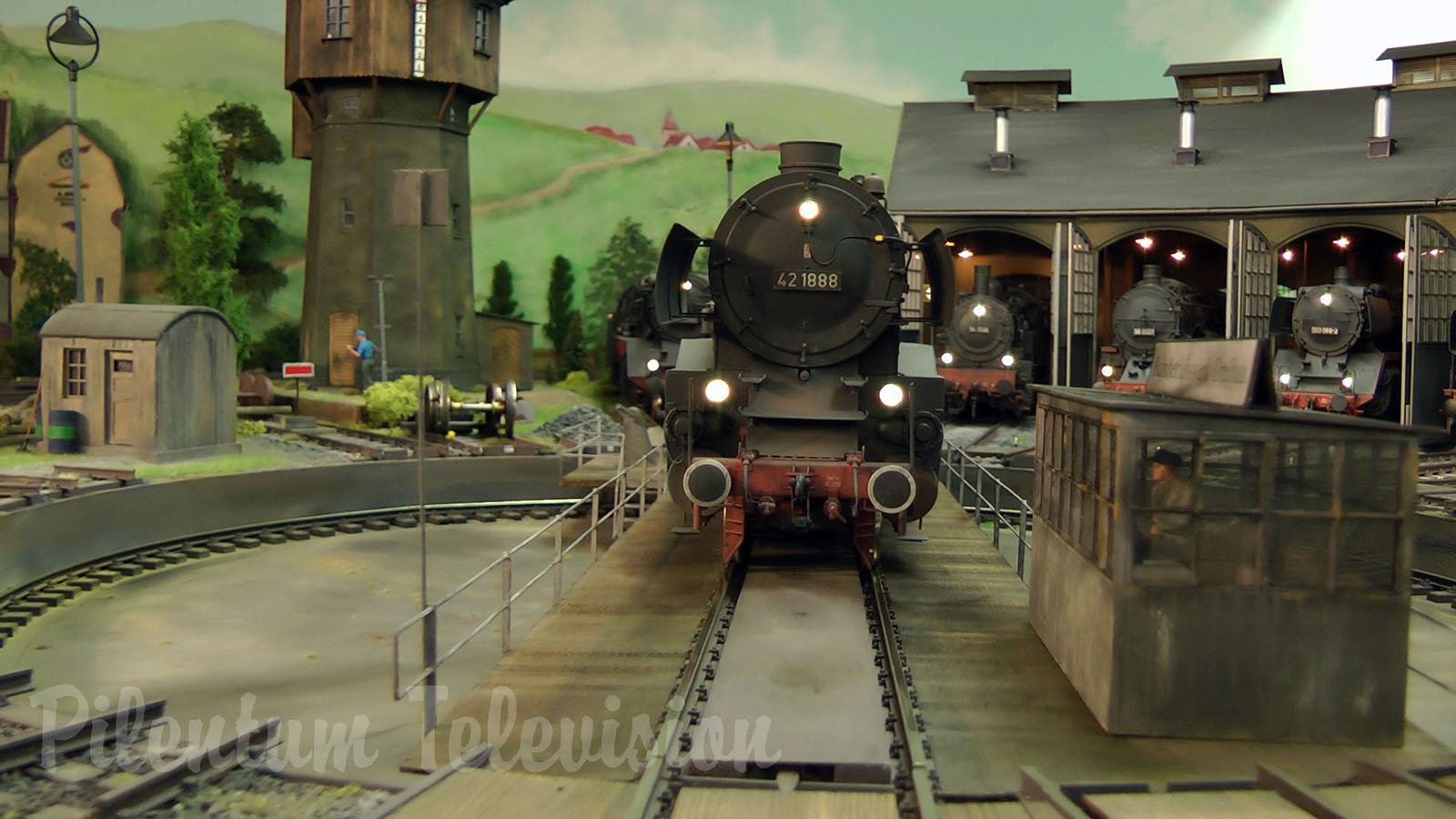 Steam locomotives on an amazing model railroad layout in scale 1/32