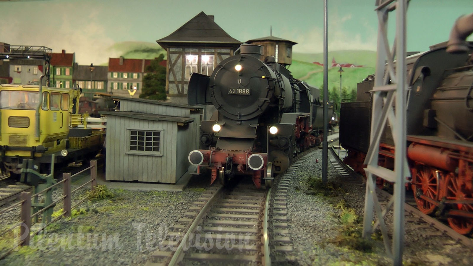 Steam locomotives on an amazing model railroad layout in scale 1/32