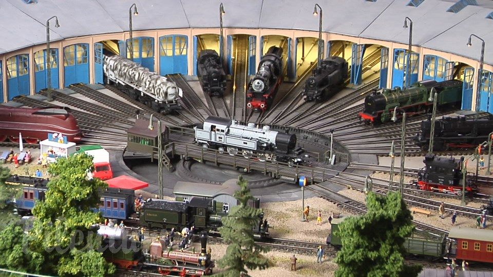 Porsche Model Railroad Museum with Model trains in HO Scale