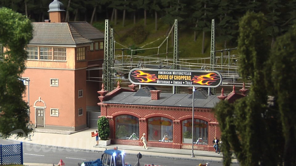 Porsche Model Railroad Museum with Model trains in HO Scale