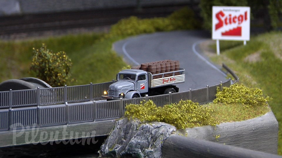 Porsche Model Railroad Museum with Model trains in HO Scale