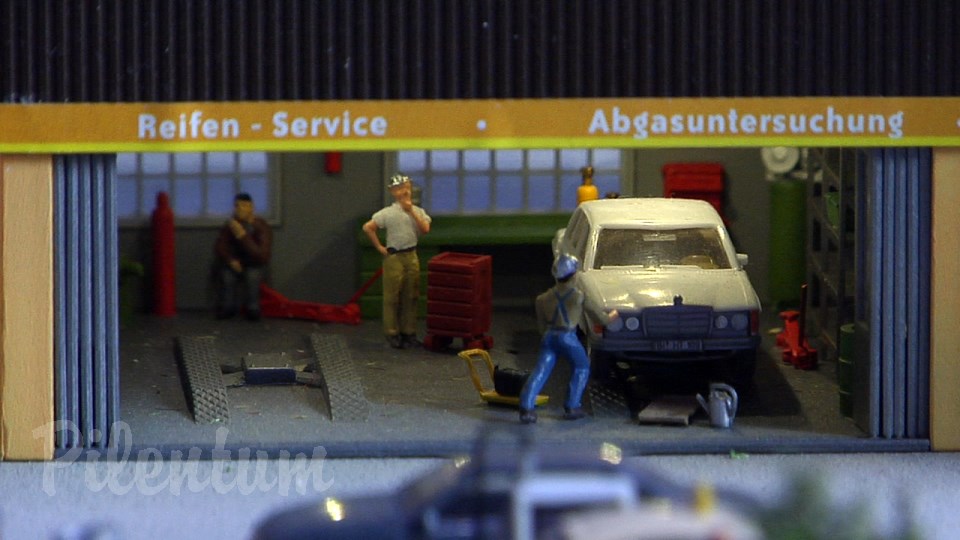 Porsche Model Railroad Museum with Model trains in HO Scale