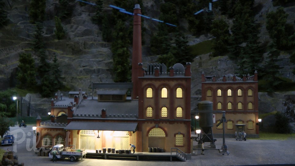 Porsche Model Railroad Museum with Model trains in HO Scale