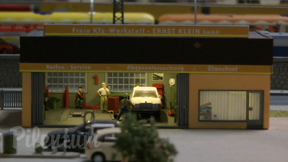 Porsche Model Railroad Museum with Model trains in HO Scale