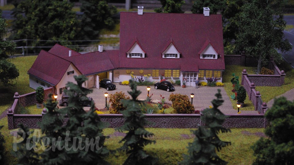 Porsche Model Railroad Museum with Model trains in HO Scale