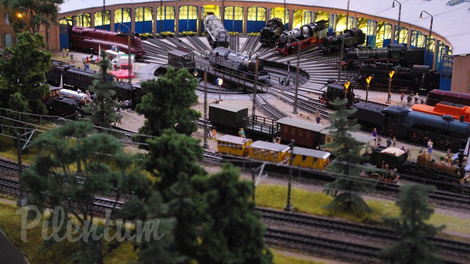 Porsche Model Railroad Museum with Model trains in HO Scale