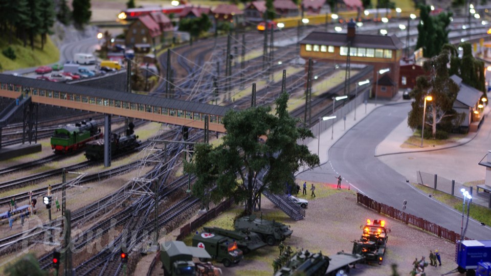 Porsche Model Railroad Museum with Model trains in HO Scale