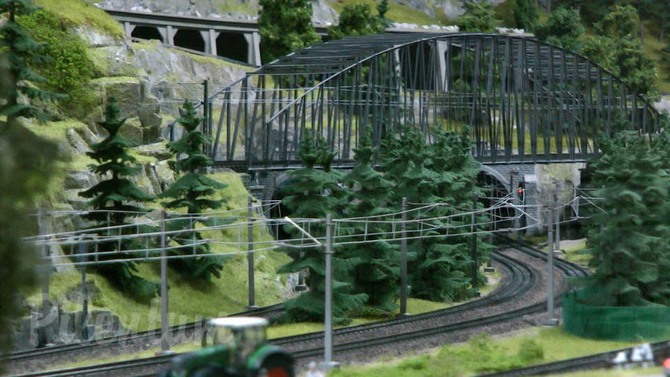 Porsche Model Railroad Museum with Model trains in HO Scale