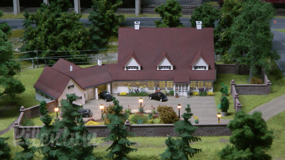 Porsche Model Railroad Museum with Model trains in HO Scale