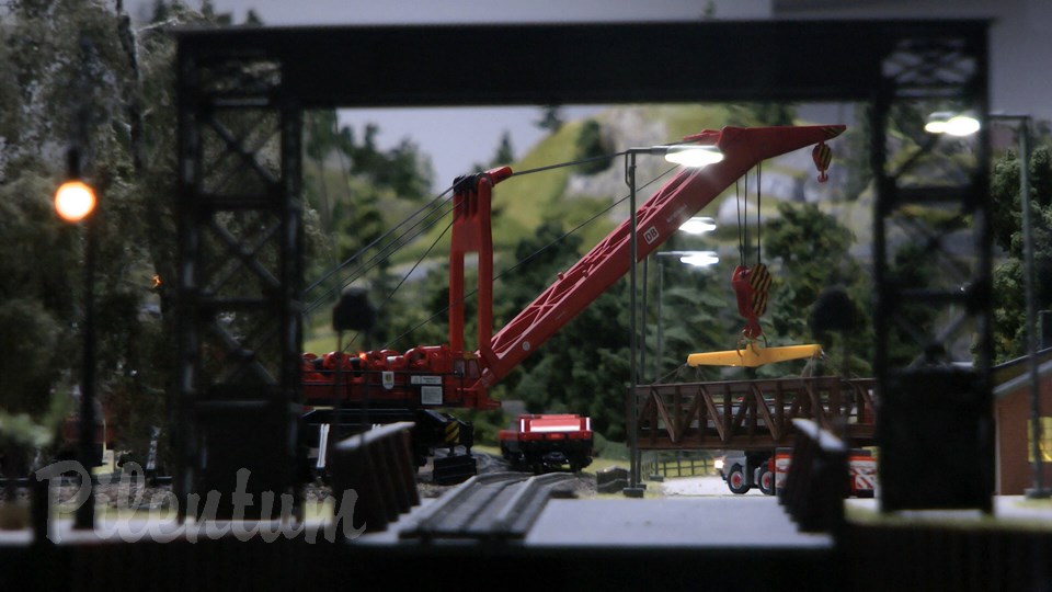 Porsche Model Railroad Museum with Model trains in HO Scale