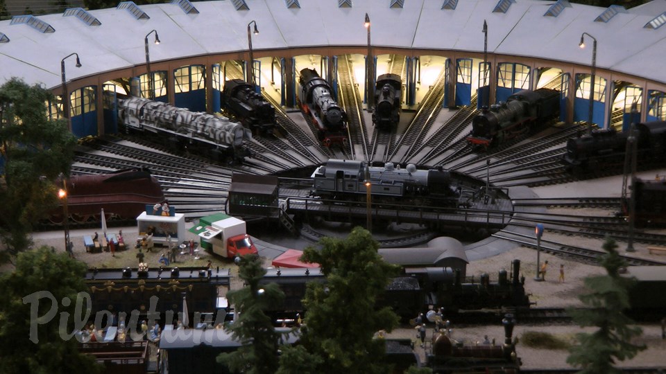 Porsche Model Railroad Museum with Model trains in HO Scale