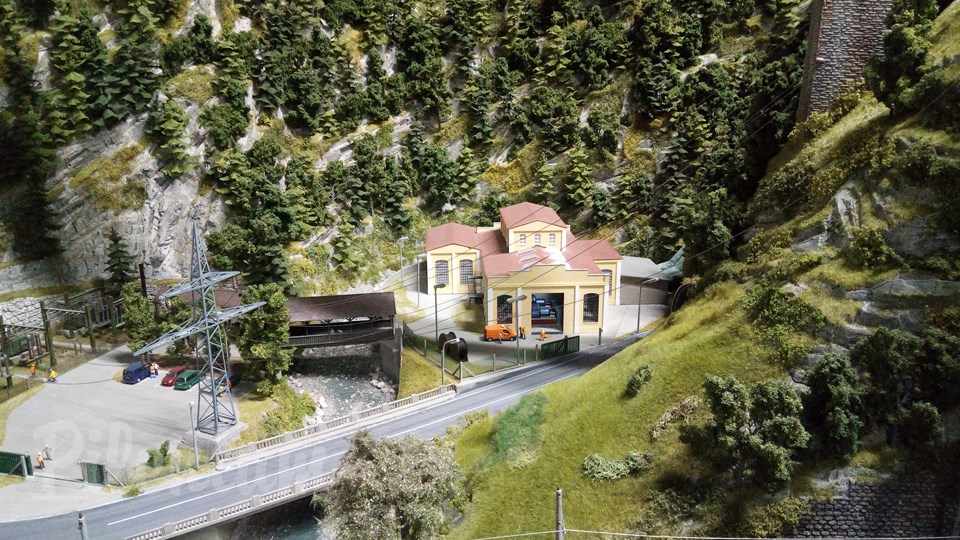 Porsche Model Railroad Museum with Model trains in HO Scale