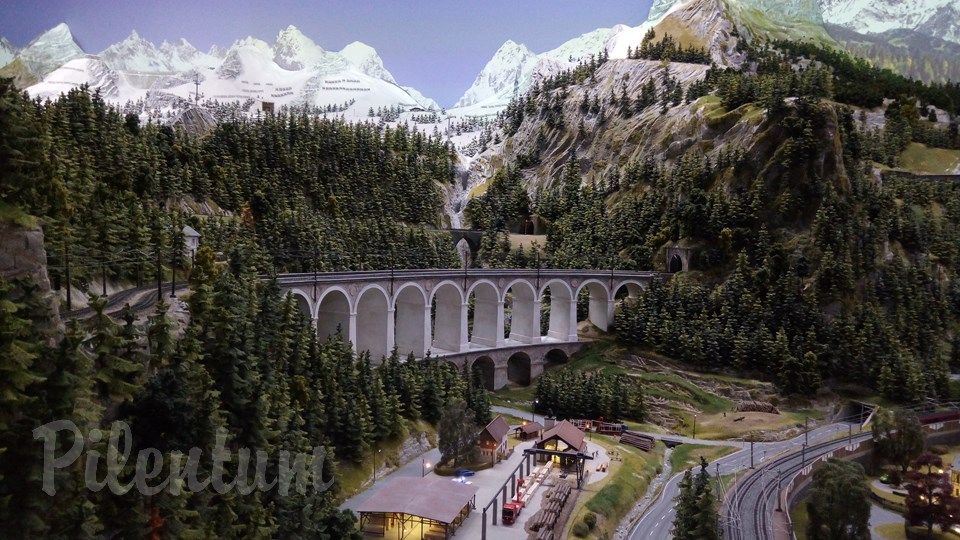 Porsche Model Railroad Museum with Model trains in HO Scale