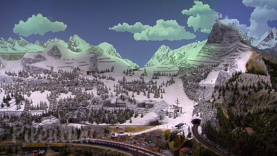 Porsche Model Railroad Museum with Model trains in HO Scale