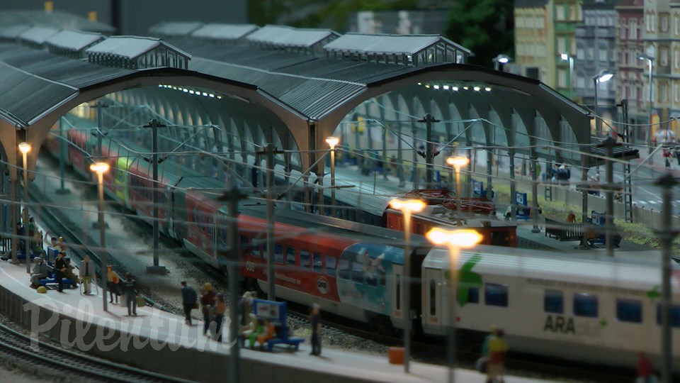 Porsche Model Railroad Museum with Model trains in HO Scale