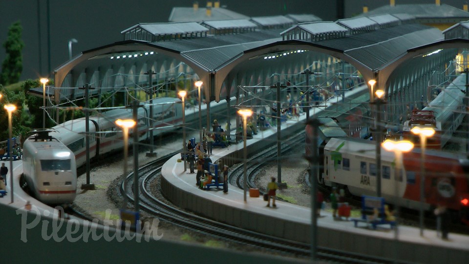 Porsche Model Railroad Museum with Model trains in HO Scale