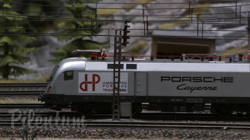 Porsche Model Railroad Museum with Model trains in HO Scale