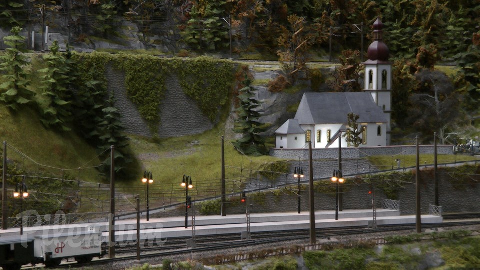 Porsche Model Railroad Museum with Model trains in HO Scale