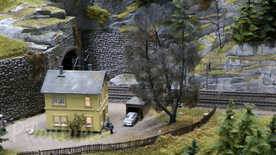 Porsche Model Railroad Museum with Model trains in HO Scale