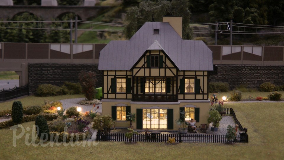 Porsche Model Railroad Museum with Model trains in HO Scale