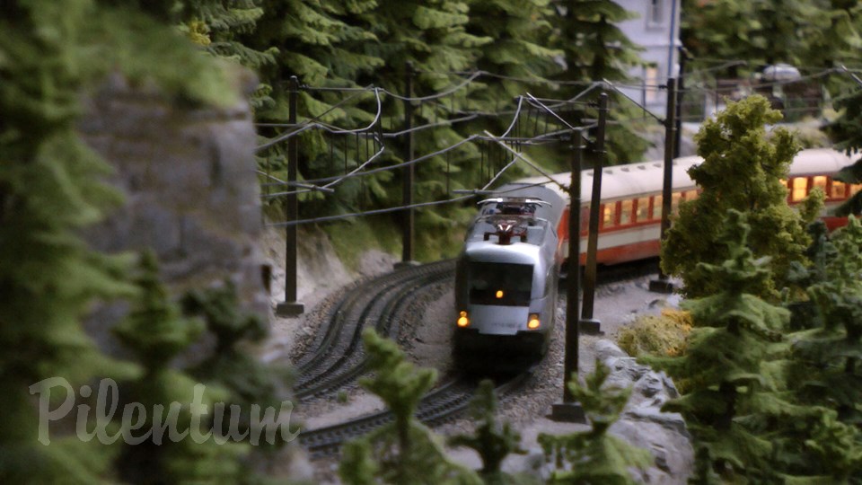 Porsche Model Railroad Museum with Model trains in HO Scale