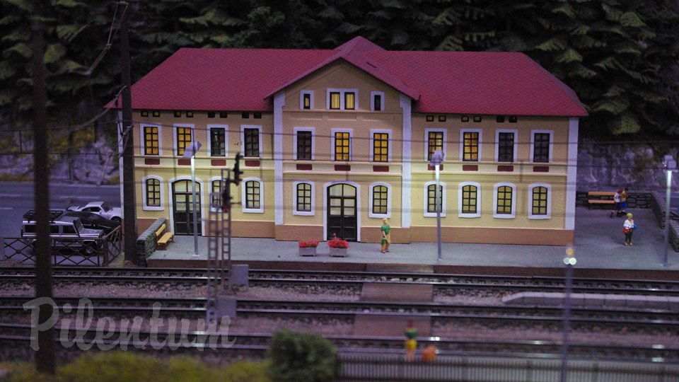 Porsche Model Railroad Museum with Model trains in HO Scale