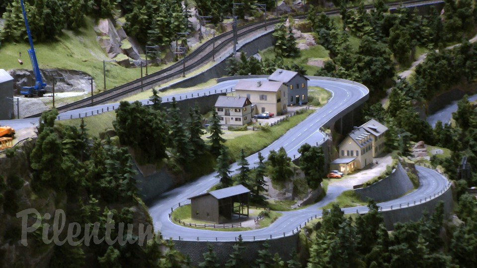 Porsche Model Railroad Museum with Model trains in HO Scale