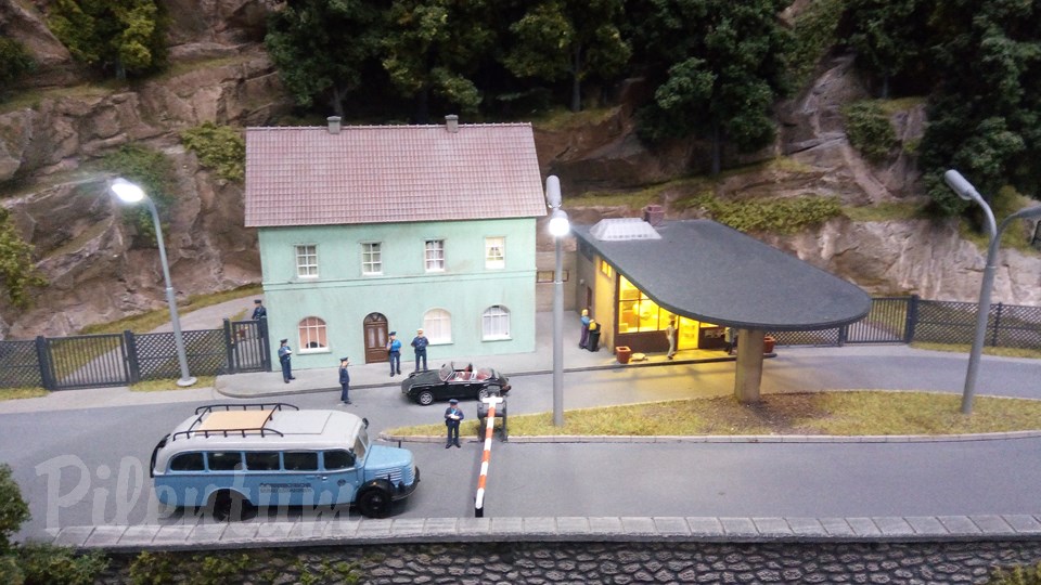 Porsche Model Railroad Museum with Model trains in HO Scale