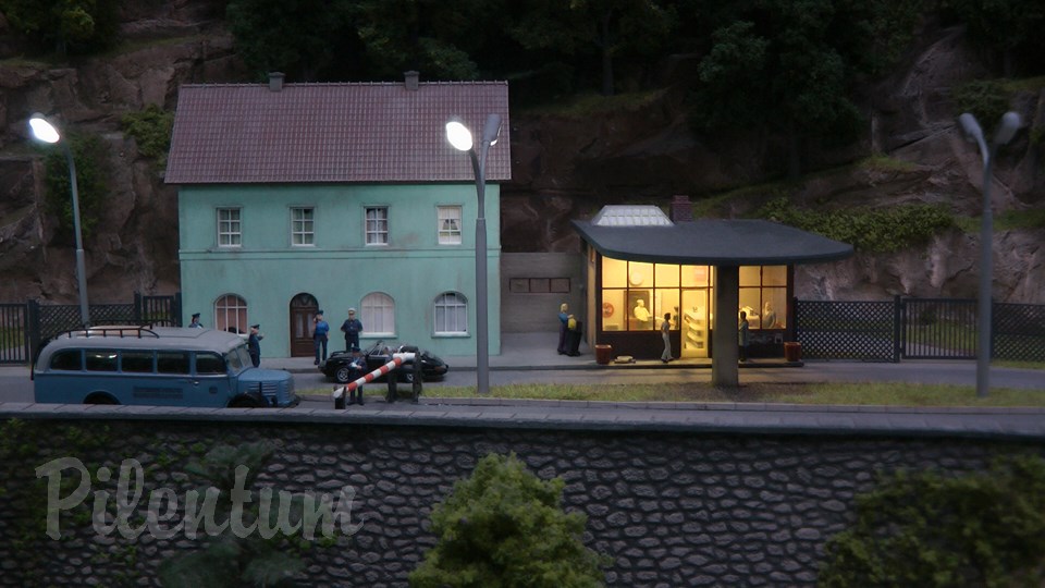 Porsche Model Railroad Museum with Model trains in HO Scale