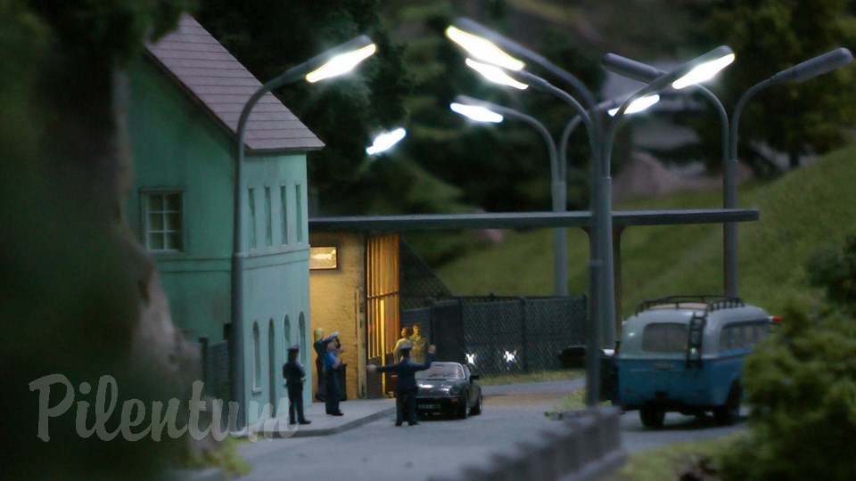 Porsche Model Railroad Museum with Model trains in HO Scale