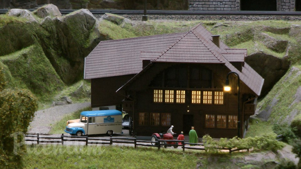 Porsche Model Railroad Museum with Model trains in HO Scale