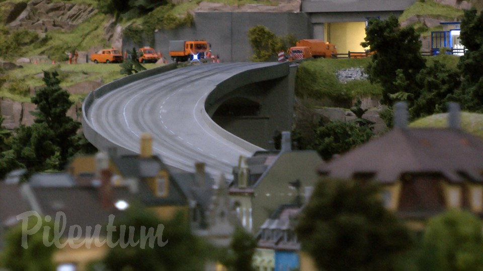 Porsche Model Railroad Museum with Model trains in HO Scale