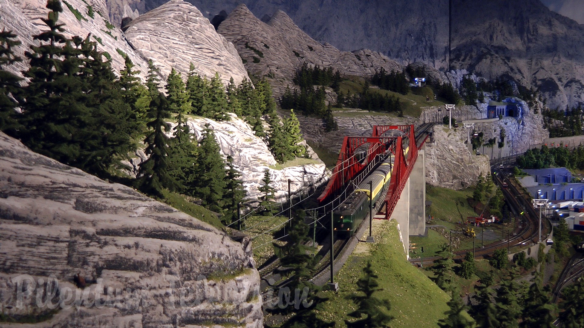 Model Railway Traffic on a Marklin Railroad Layout in HO Scale