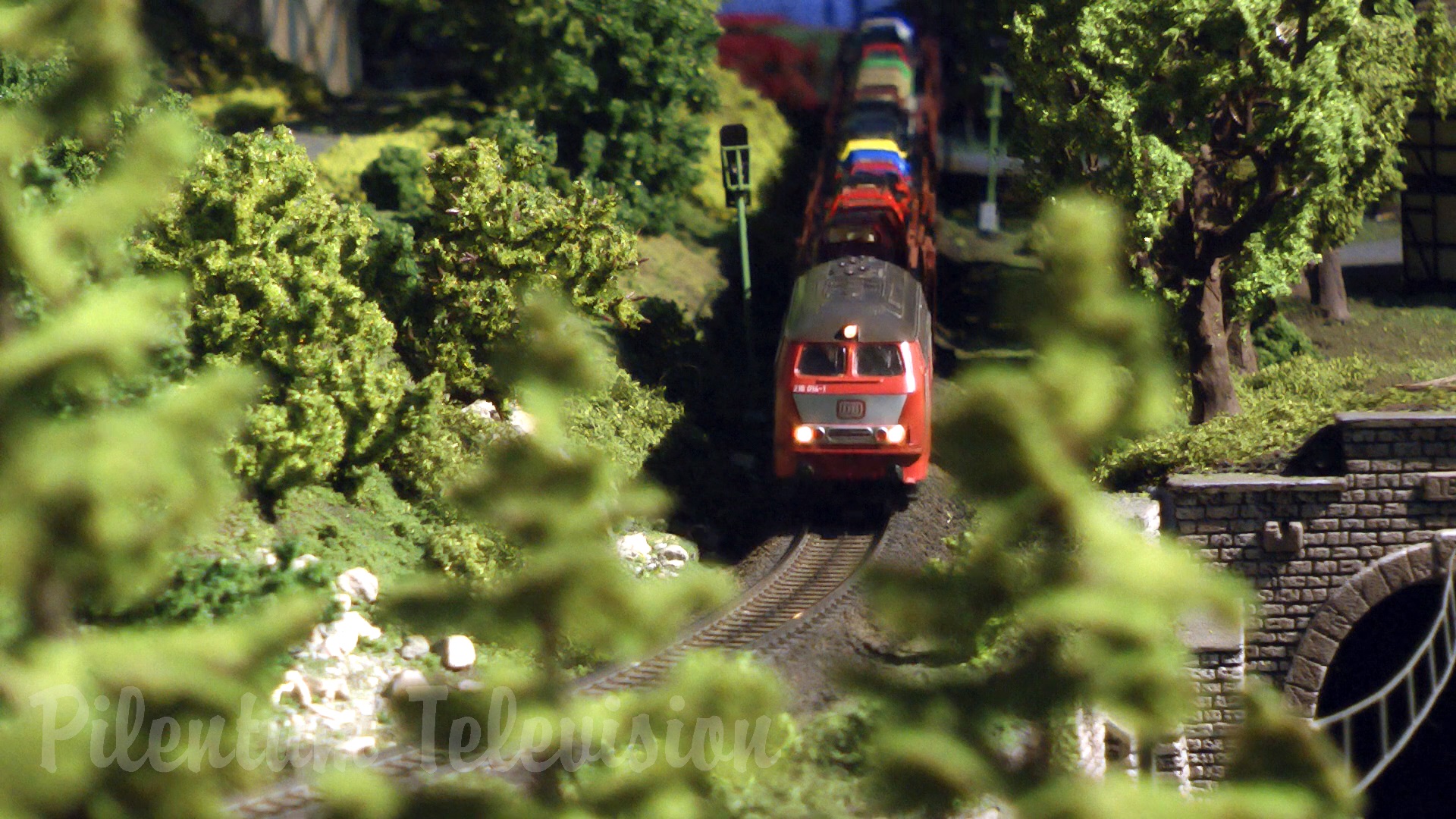 Model Railway Traffic on a Marklin Railroad Layout in HO Scale