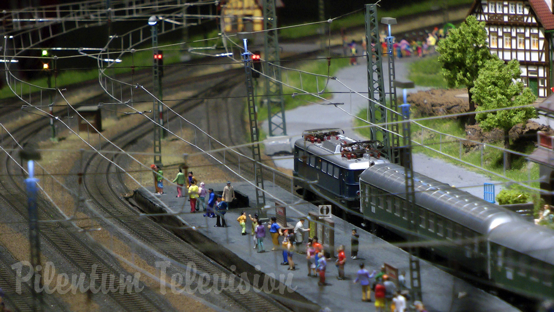 Model Railway Traffic on a Marklin Railroad Layout in HO Scale