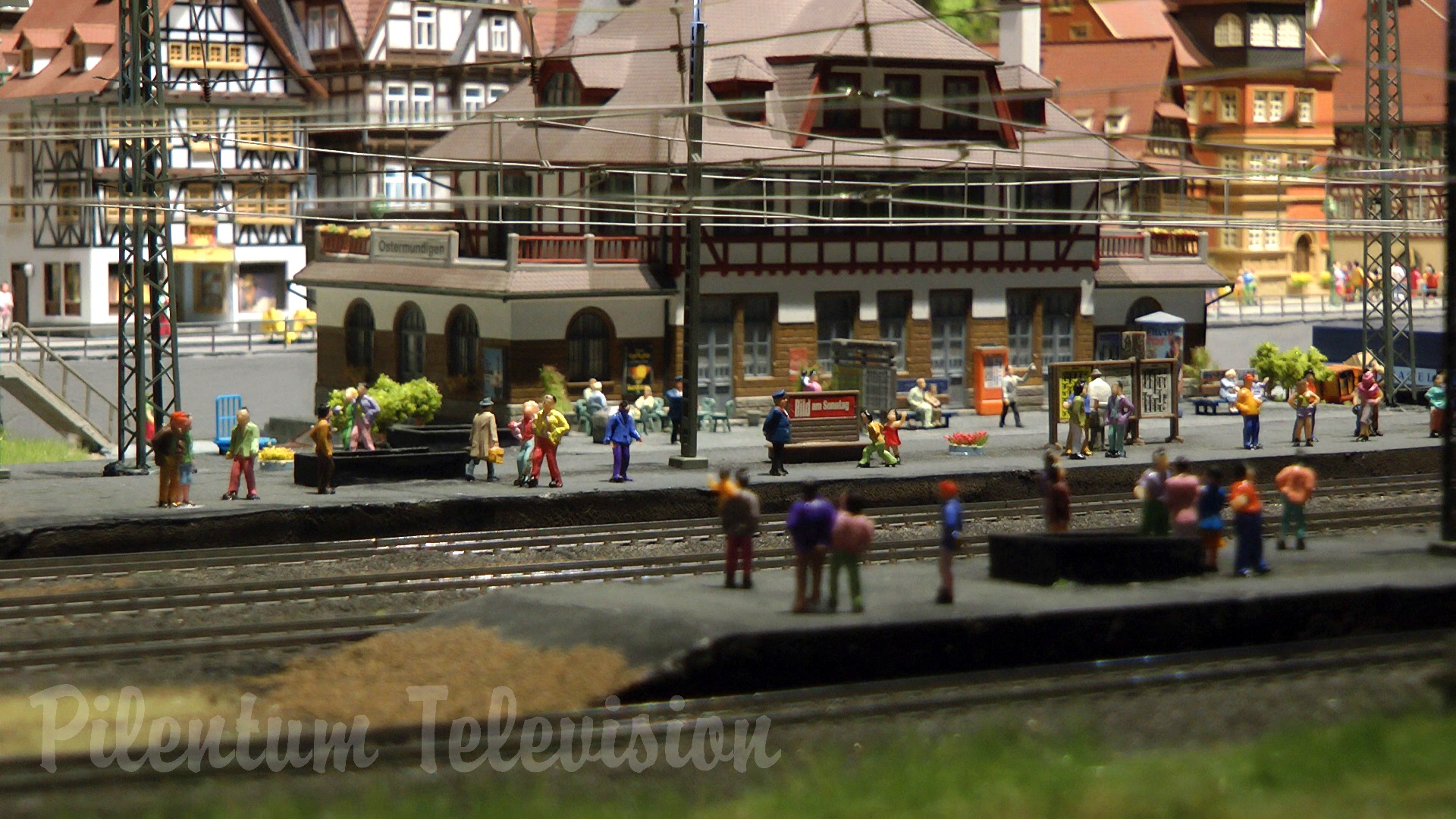 Model Railway Traffic on a Marklin Railroad Layout in HO Scale