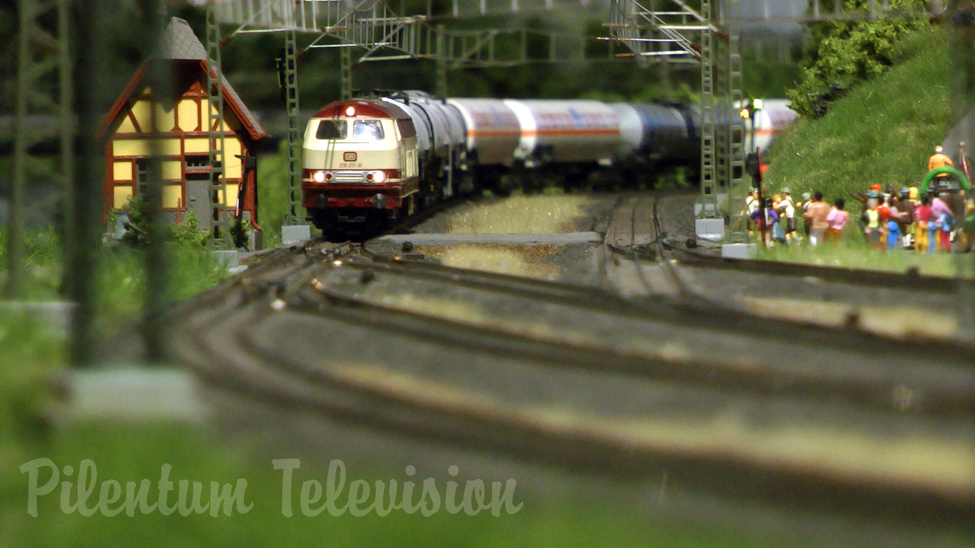 Model Railway Traffic on a Marklin Railroad Layout in HO Scale