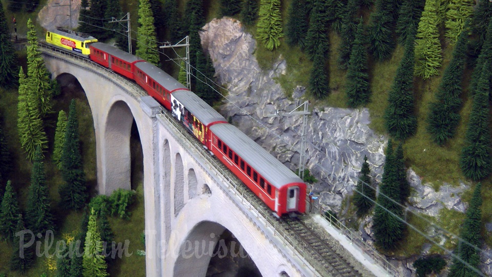 Awesome model train layouts made in Swiss model railroading and railway modelling style