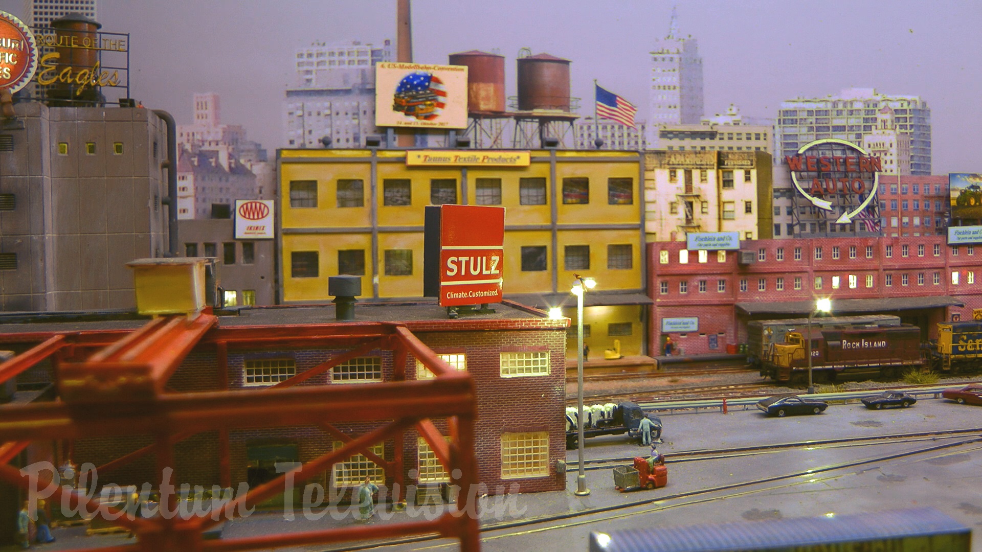 Z scale highly detailed model railroad layout