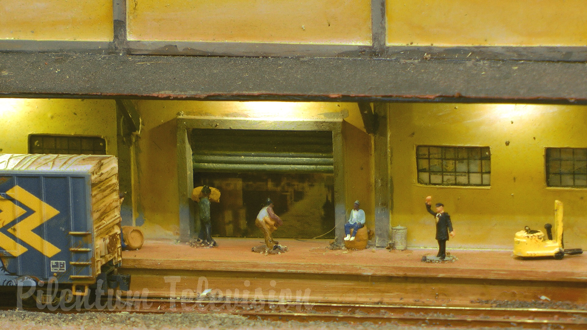 Z scale highly detailed model railroad layout