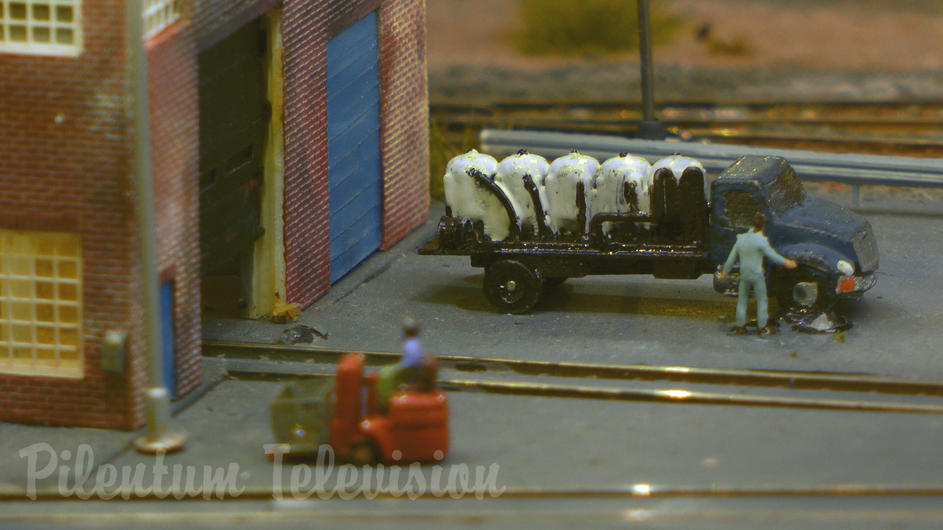 Z scale highly detailed model railroad layout