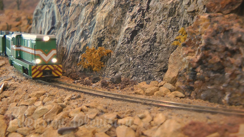 HO Scale Model Railway Layout of Narrow Gauge Rail Transport in Chile