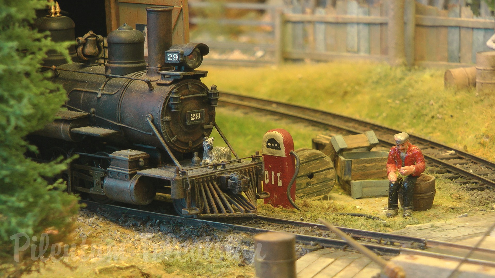 On30 Narrow Gauge Model Railroad Display with Steam Locomotives