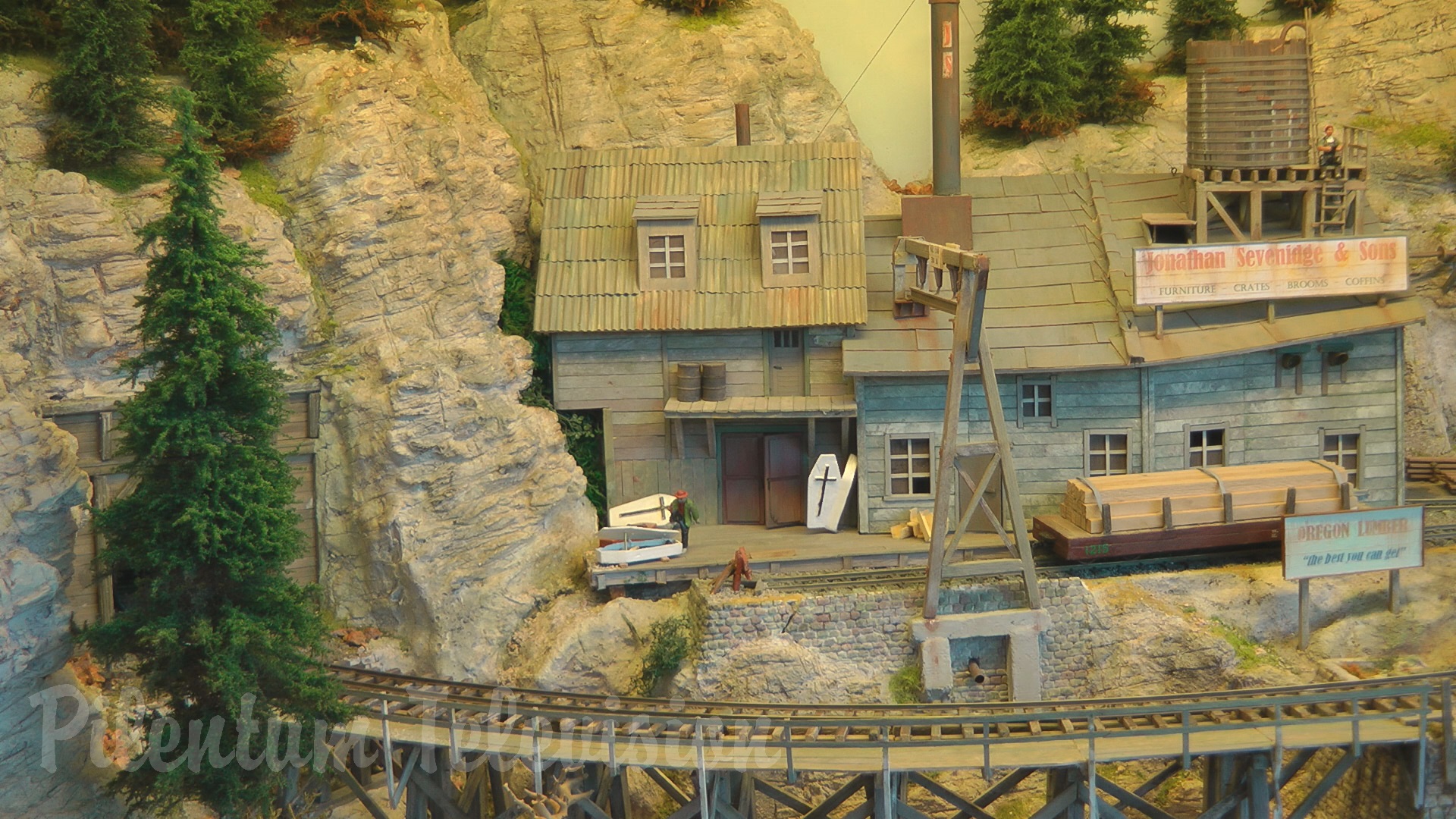 On30 Narrow Gauge Model Railroad Display with Steam Locomotives