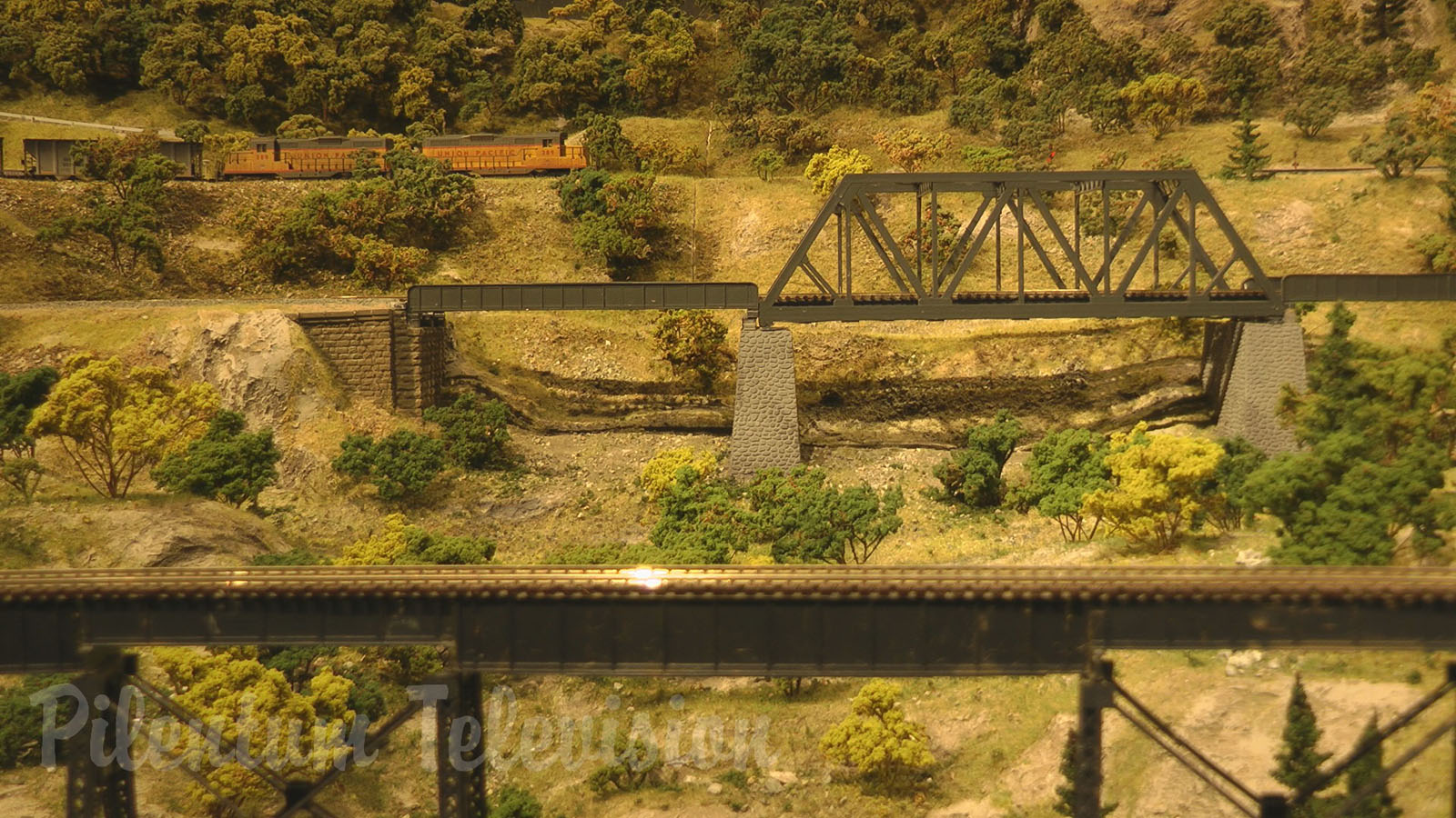 Beautiful Model Railroad Layout both in Summer and in Winter Landscape in HO scale