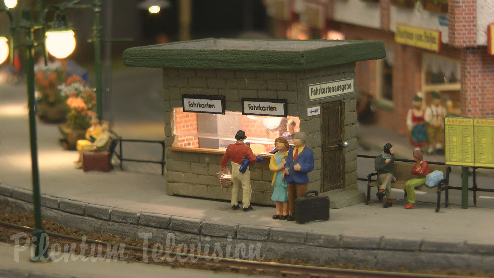 Lovely model railway layout with at least 100 details and miniature world attractions in HO scale