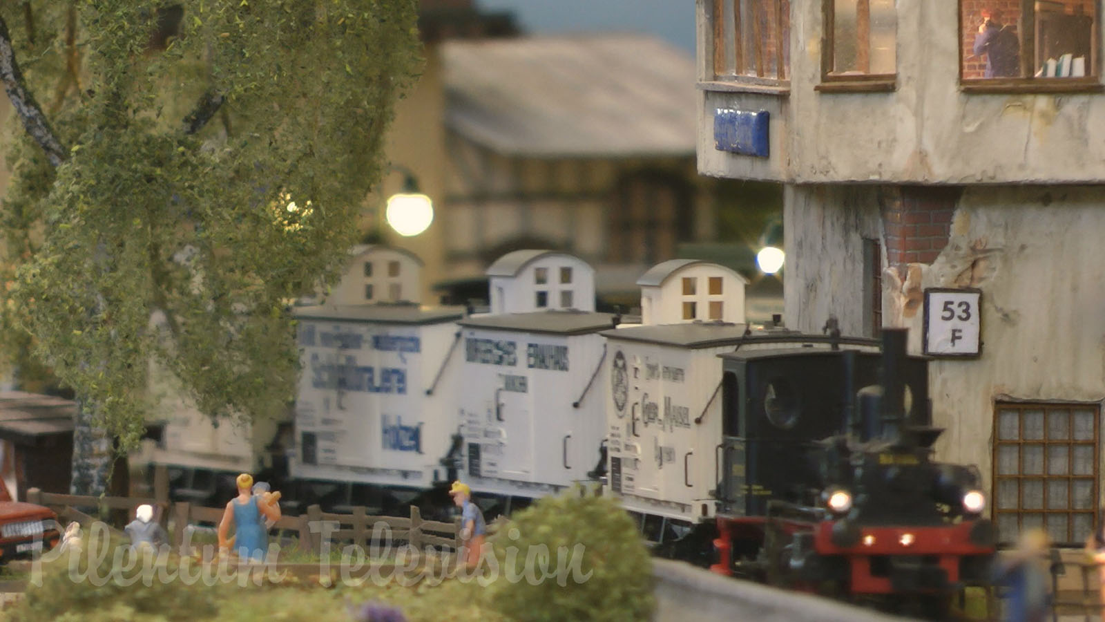 Lovely model railway layout with at least 100 details and miniature world attractions in HO scale