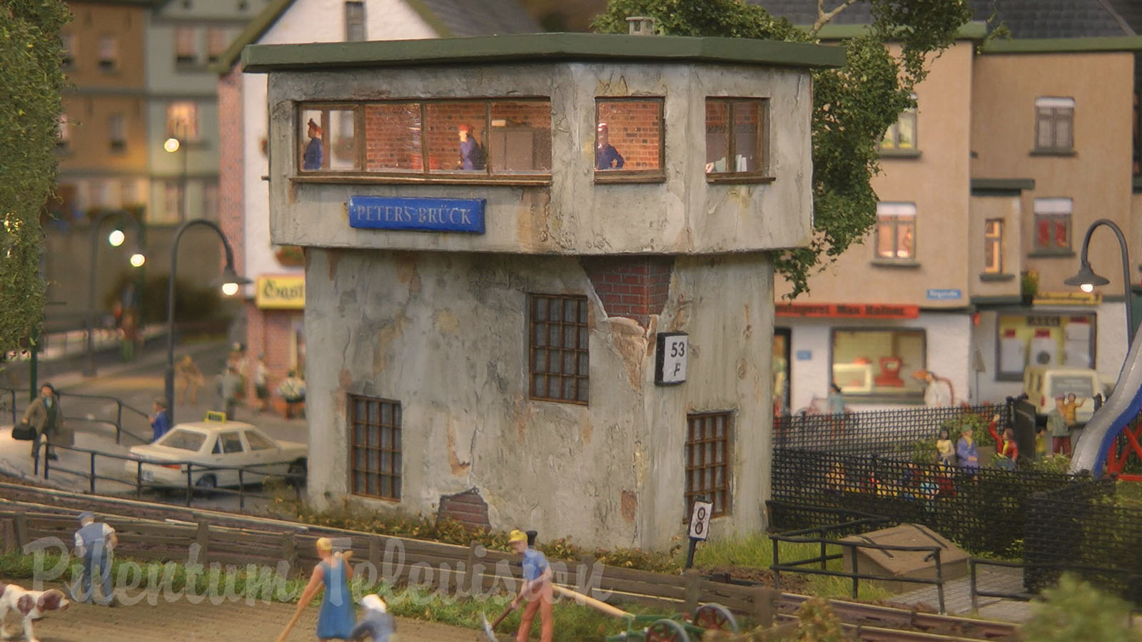 Lovely model railway layout with at least 100 details and miniature world attractions in HO scale