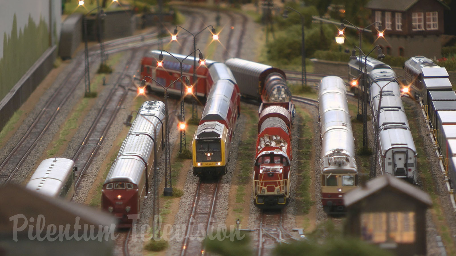 Modular Model Railway and Railroad Layout with German Model Trains in HO Scale