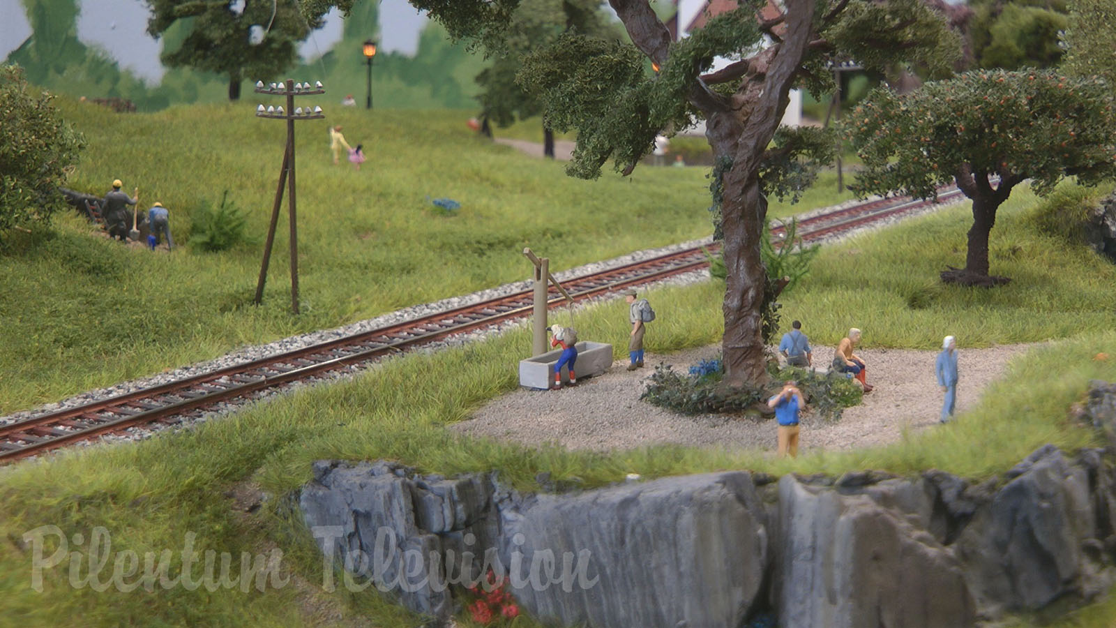 Modular Model Railway and Railroad Layout with German Model Trains in HO Scale